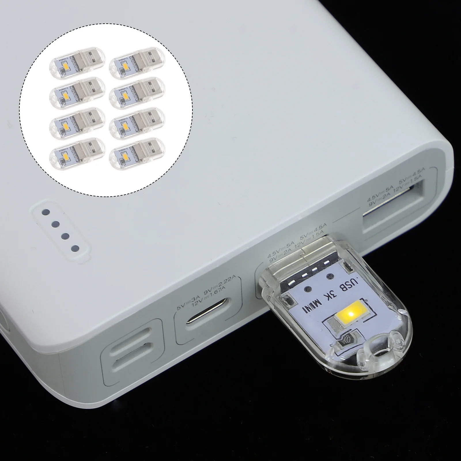 8 個ミニ USB ナイトライト車内雰囲気ランプポータブル USB 電源アンビエント照明ライト車両用