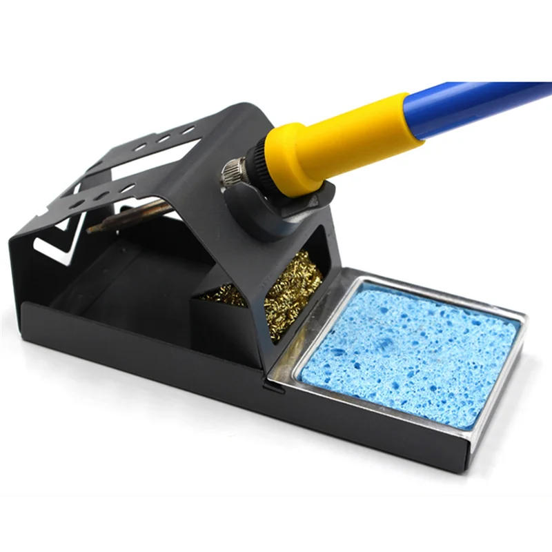 

AT29-2X T12 Soldering Iron Station Stand Stable Welding Solder Iron Tips Holder With Insulation Pad Brass Wire Ball Tip