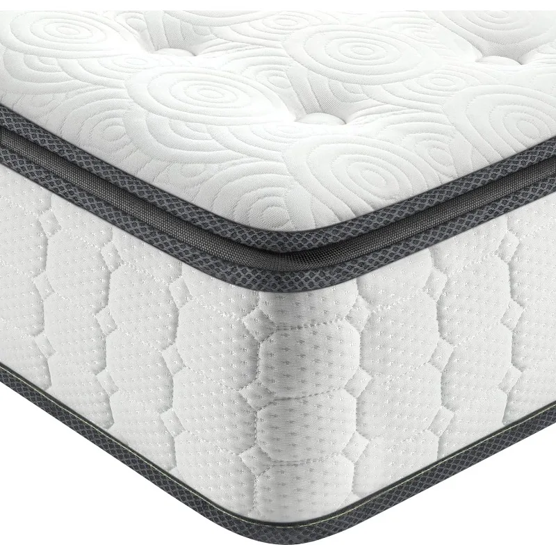 Full Size Mattress, 10 Inch Hybrid Full Mattress in a Box, Pillow Top Double Bed Mattress, Gel Momory Foam