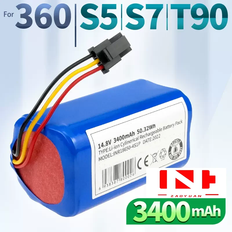 For Qihoo 360 S5 S7 S7Pro T90 X9 3500mAh 14.8v Robotic Vacuum Cleaner Replacement Batteries