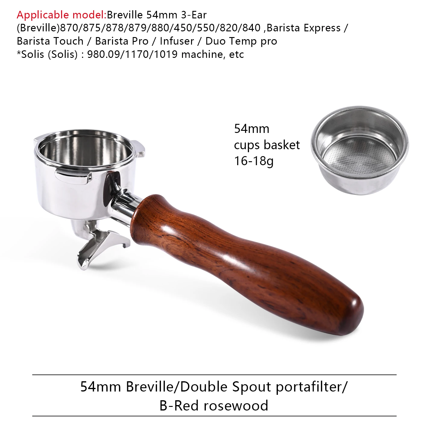54mm Koffie Dubbele Uitloop Filterhouder Naakt Voor Breville Sage 870 878 879 Filtermand Espressomachine Accessoire Barista Tool