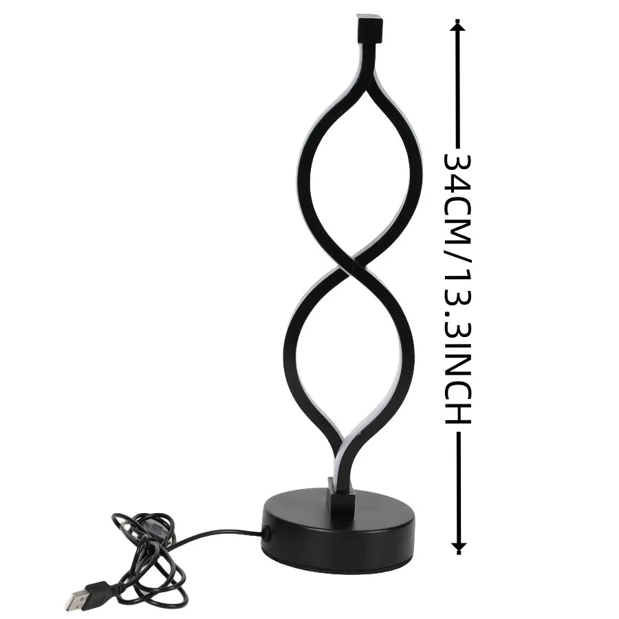 1PC Creative Figure-eight Desk Lamp USB Three-tone Light Bedroom Desk Lamp