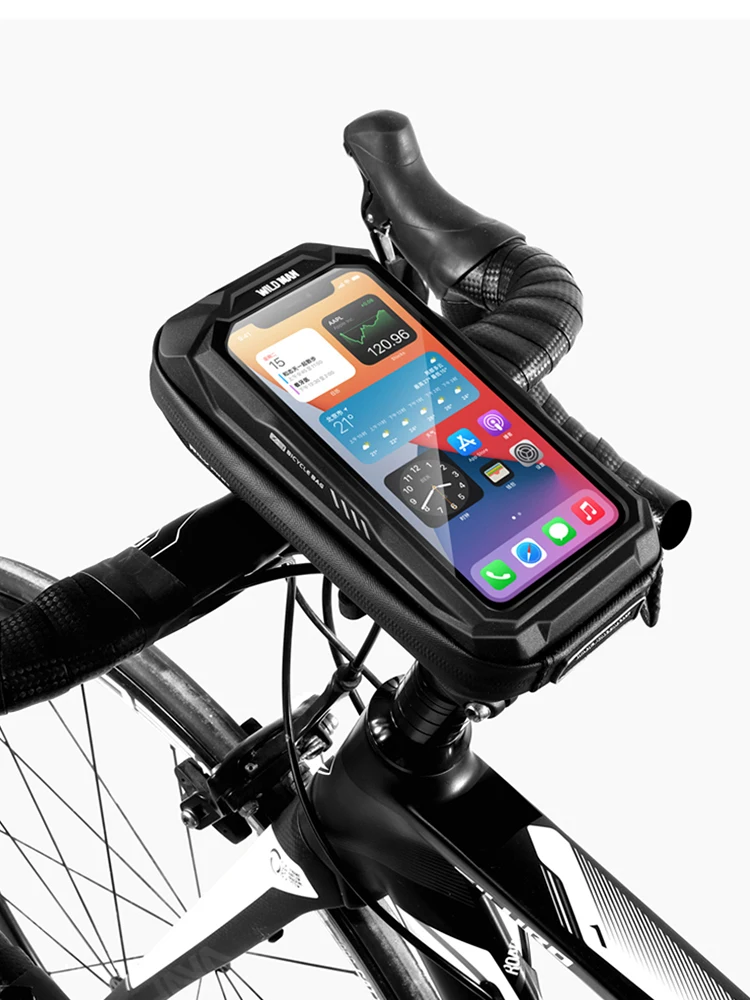 AliExpress WILD MAN Bike Phone Mount Bag Touch Screen Waterproof EVA Hard Shell Bicycle Handlebar Stem Pouch Cycling Accessories