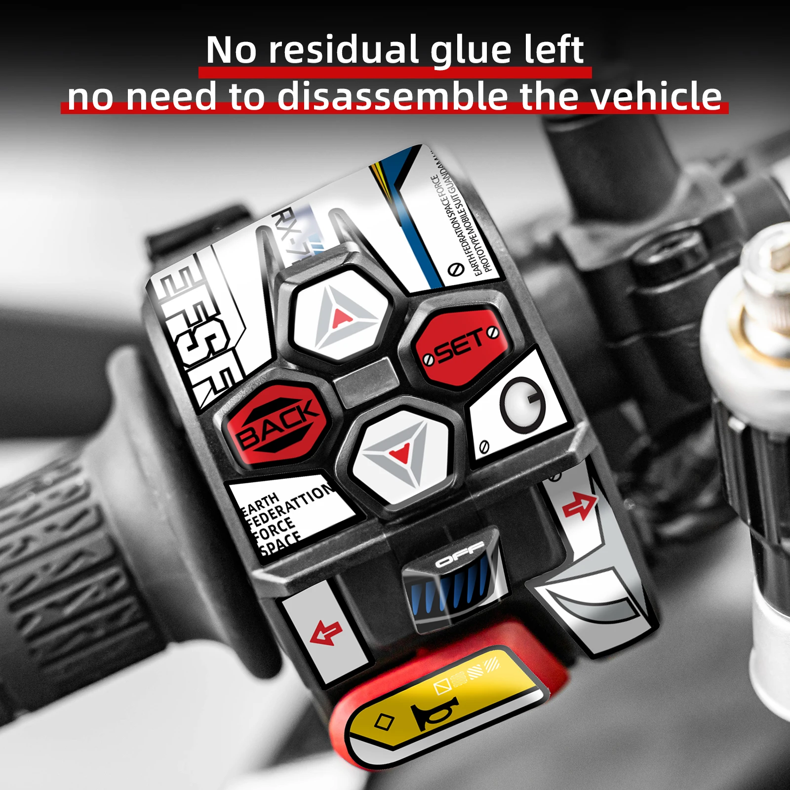 For 2025 CFMOTO 750SR-S Key Switch Stickers 3M Adhesive Weatherproof Easy-Install Custom High-Fit Mod Parts