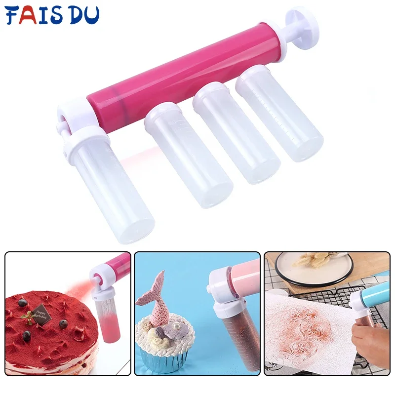 

Plastic Spray Gun For Cake Pastry And Bakery Accessories Manual Baking Tools Cupcake Decoration Desserts Mousse Sandblasting Kit