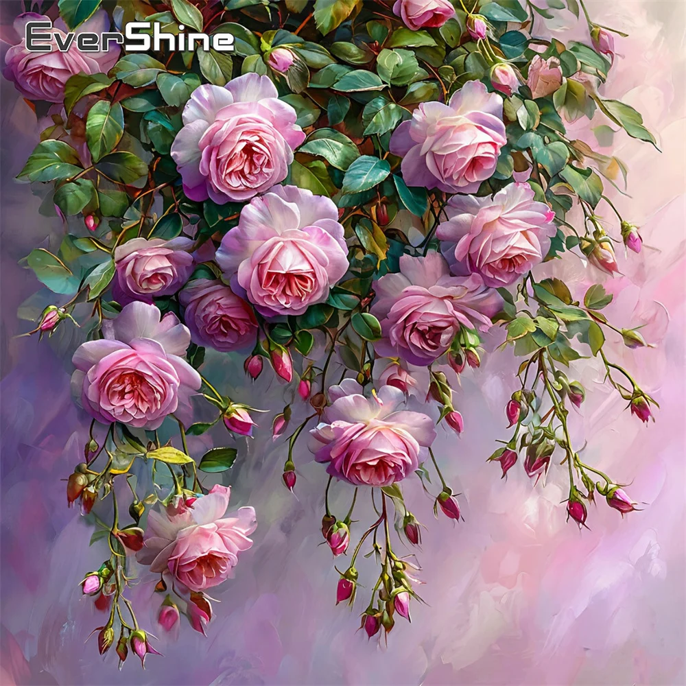 EverShine 5D-Diamant-Mosaik, Blumenbild aus Strass, Diamant-Stickerei, Rose, voller Bohrer, quadratisches Gemälde, handgefertigtes Geschenk