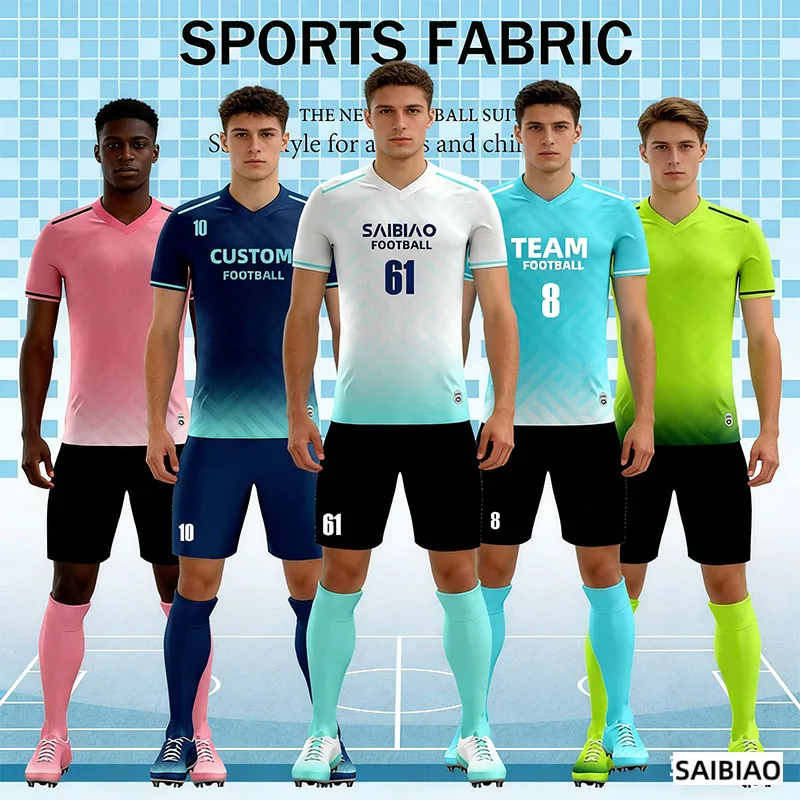 New Adult Football Jerseys Soccer Uniform Futsal Sportswear Kit Kid Training Tracksuit Athlete Training Shirts Customized Outfit
