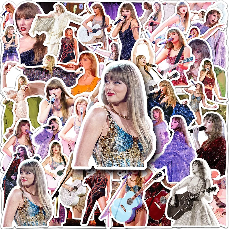 NEW 52PCS Taylor Swift Originality Graffiti Stickers Singer SuperStar Vocal Concert Image  Water Cup Waterproof DIY Sticker