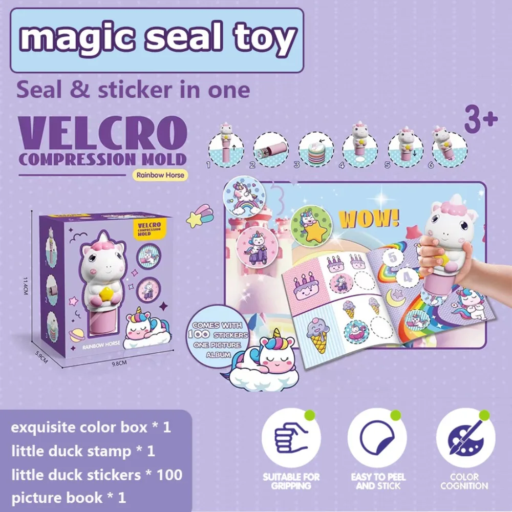 

DIY Crafts Animal Stamp Stickers Signet Waterproof Reward Stickers Toys Set Seamless Funny Children's Seal Toy Kid Girl Boy
