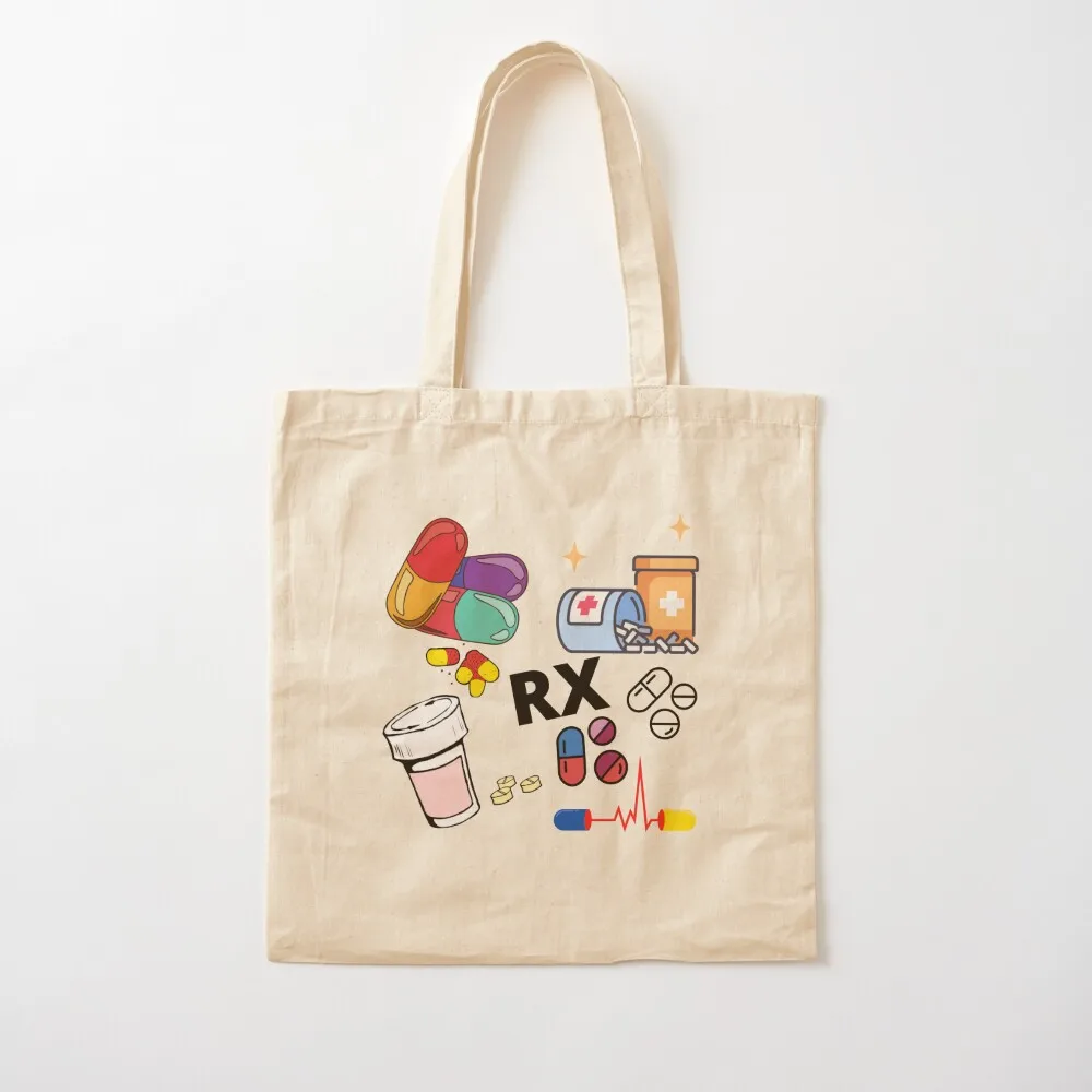 Pharmacy Pattern Pills RX Tote Bag Women's tote bag Shopping bags Women's bags Canvas Tote Bag