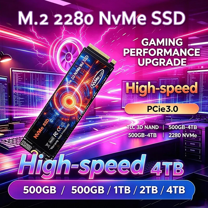 2026 New M.2 2280 NVMe SSD 500GB 1TB 2TB 4TB PCIe3.0 High Performance Internal Drive Storage Upgrade For Desktop Laptop Computer
