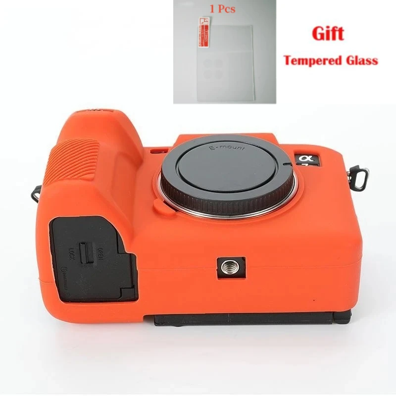For Sony A7R5Soft Silicone Rubber Camera Protective Body Case Cover shockproof soft cases+ 1PCS Free Tempered Film