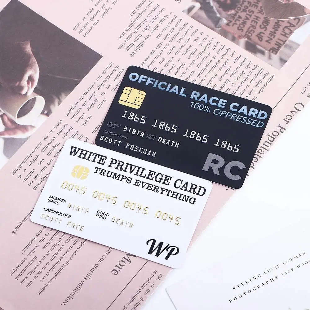 Collectable PVC Black White Privilege Card Official Race Card Credit Card Trumps Everything Card