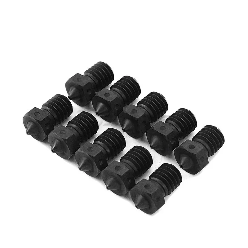 

3D Printer Parts Extruder High Quality Hardened Steel Black E3DV6 Nozzle 1.75/0.4mm High Temperature Resistance