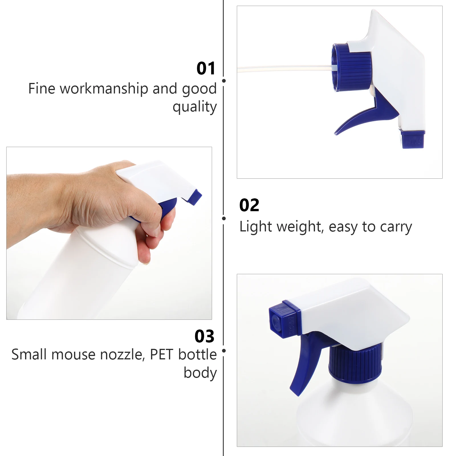 

4Pcs Empty Pet Spray Bottles Refillable for Hair Salon Gardening Cleaning Home Use Mist Spray Bottle Empty Bottle