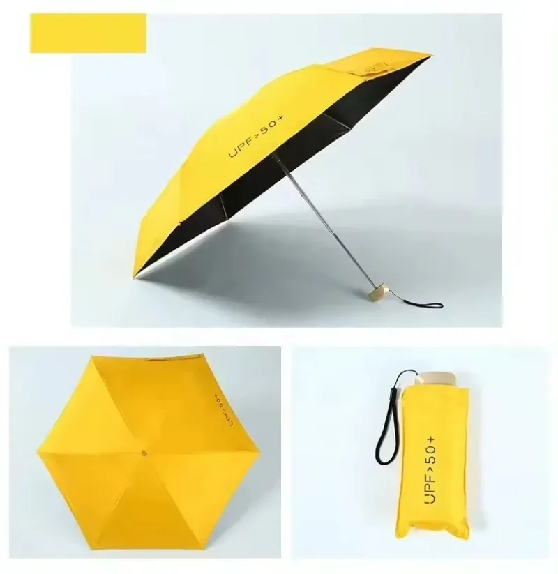 Ultra-light 50% Off Sunny Umbrellas Folding Umbrellas Mini Pocket Umbrellas Creative Vinyl Sun Protection Sun Umbrella Pocket