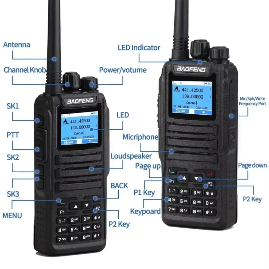 Baofeng DMR DM 1701 Цифровая рация, двухрежимная аналоговая двусторонняя радиостанция, открытая GD77, двойной слот времени, уровень 1 2 Hamradio DR 1801