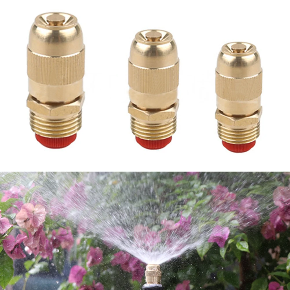 2pcs Brass Automatic Irrigation Sprinkler Head, Single-hole Nozzle, Watering Atomizing Fitting, Sprinkler Head with Filter ﻿