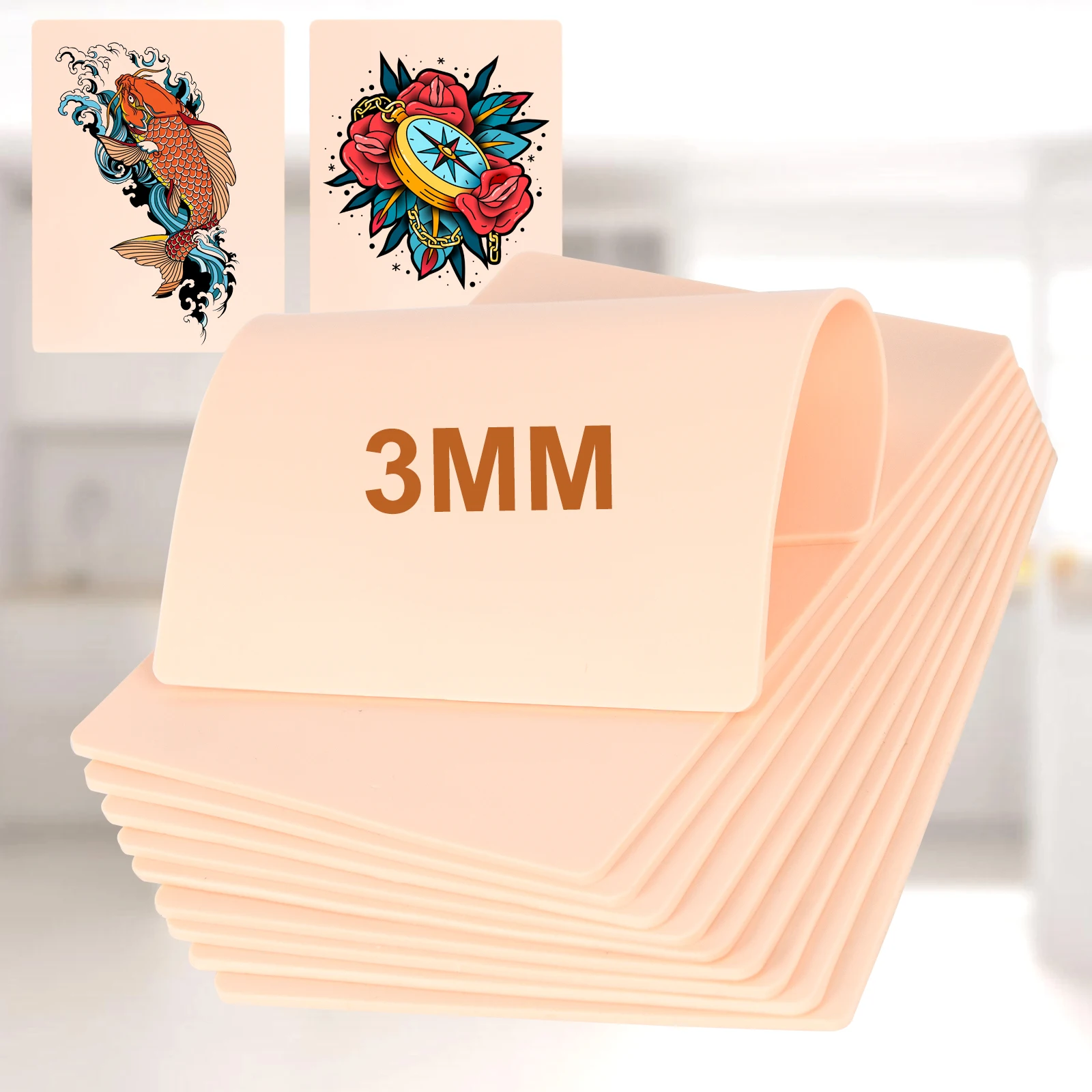 

1/5/10/15pcs 3MM Silicone Tattoo Practice Skin Double Permanent Makeup Fake Tattoo Beginner Practice Microblading Accessorie