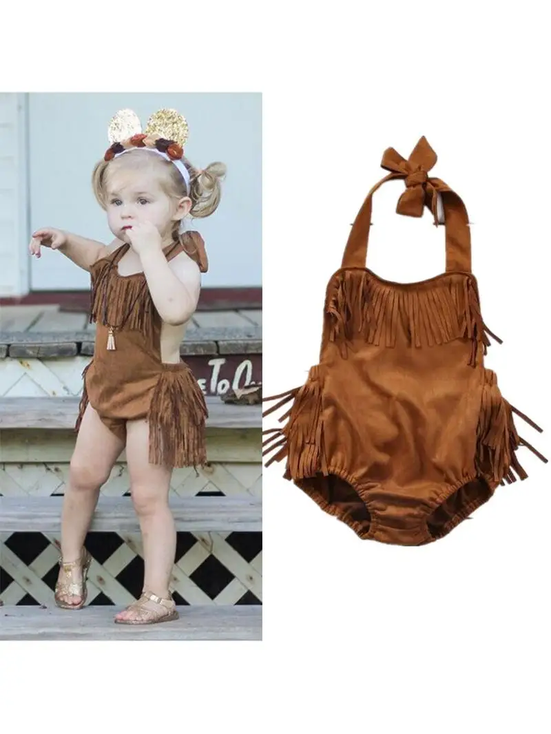 Barboteuse indienne unisexe pour bébé, Costume d'halloween, Costume amérindien pour bébé