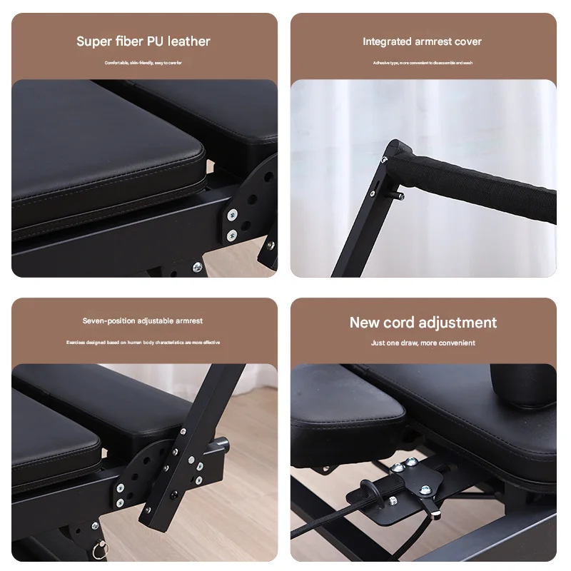 Commercial Home Pilates Reformer Equipment New Foldable Bed Convenient Handrails Pull Rope Adjustable Headrest Pilates Reformers
