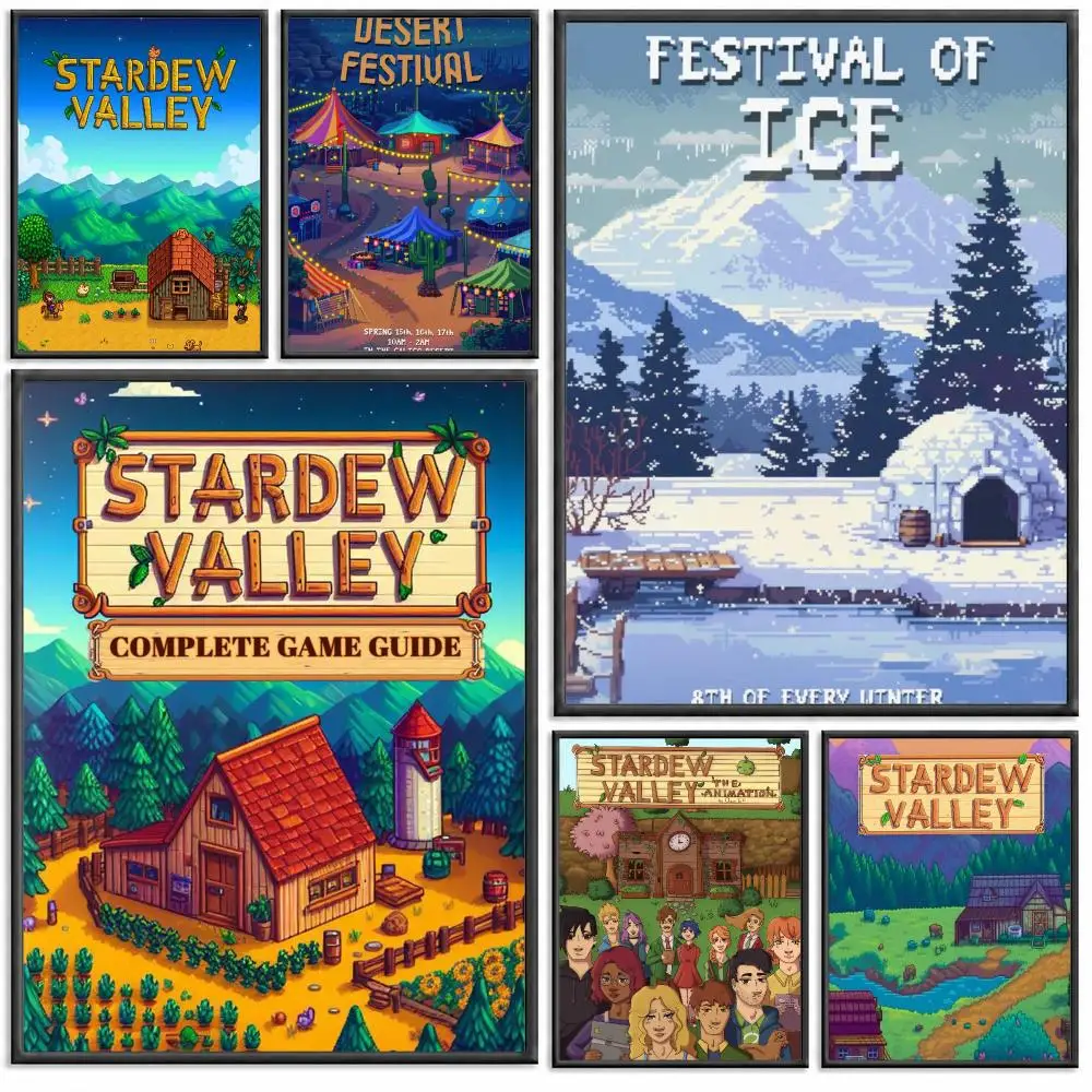 Video Game Stardew Valley Poster Modern PP Paper Wall Decorative for Cafe Office Bar Home Wall Decor Gift