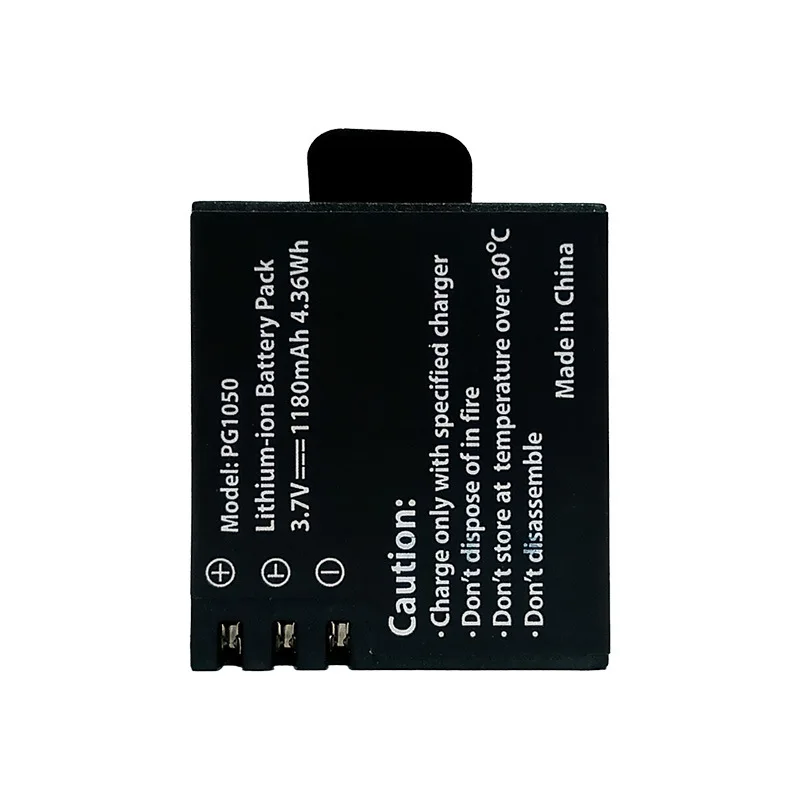 Bateria de íon-lítio 3.7V 1180mAh PG1050 para baterias de câmera de ação esportiva SJCAM SJ4000 SJ5000 SJ6000