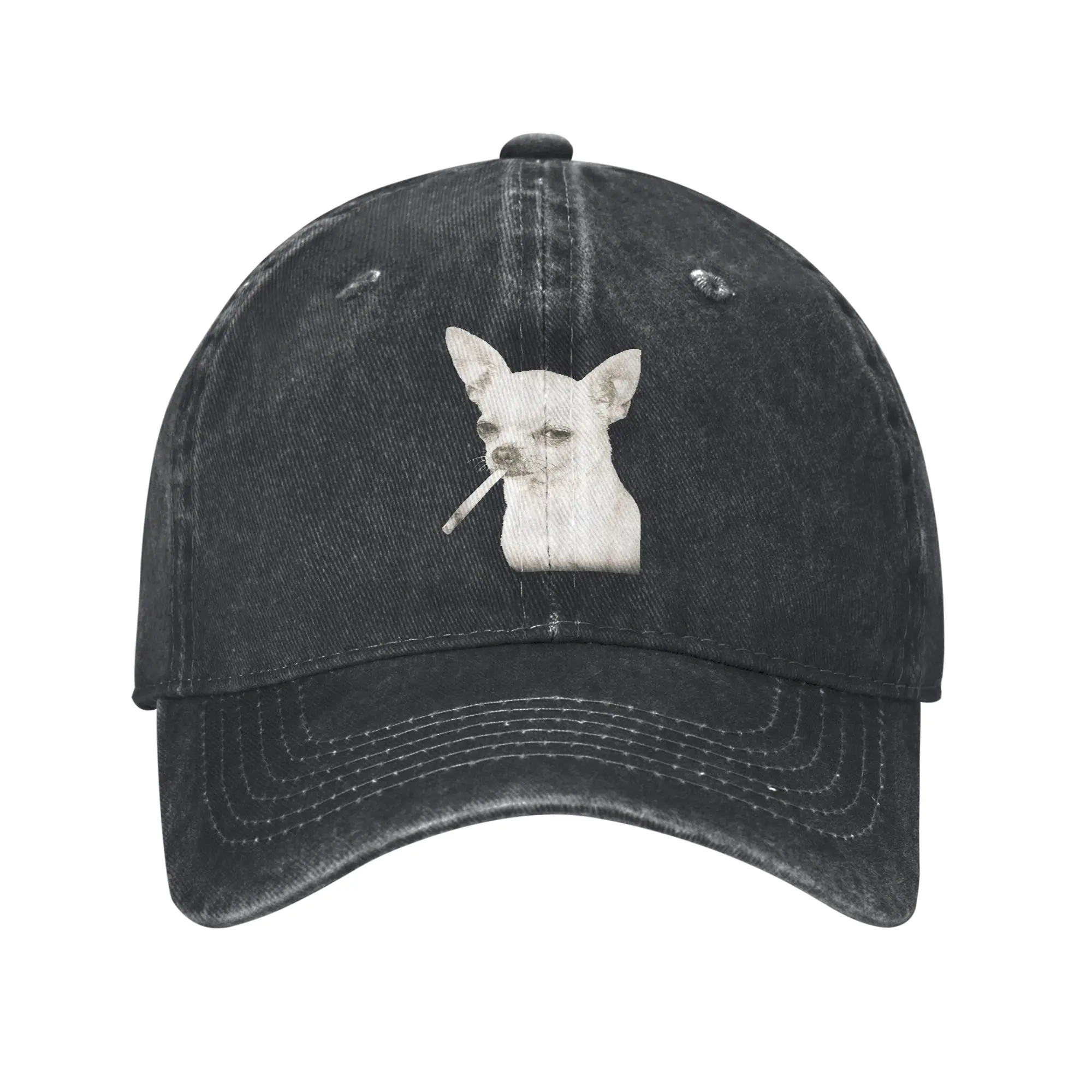 

Funny Smoking Chihuahua Cigarette Gen Z Dog Meme Casual Baseball Cap Summer Trucker Hat High Quality Hiking Fishing Hip Hop Hats