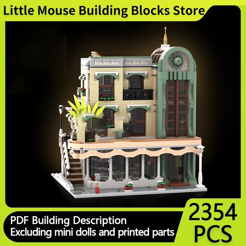 

City Street View Model MOC Building Bricks City Center Bar Modular Technology Gifts Holiday Assemble Children Toys Suit