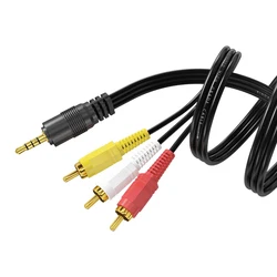 3.5mm Male to 3 RCA Male Stereo Audio Video AV Composite Cable for CD Camcorder DVD Player TV Set-top Box 1.5M 3M 5M