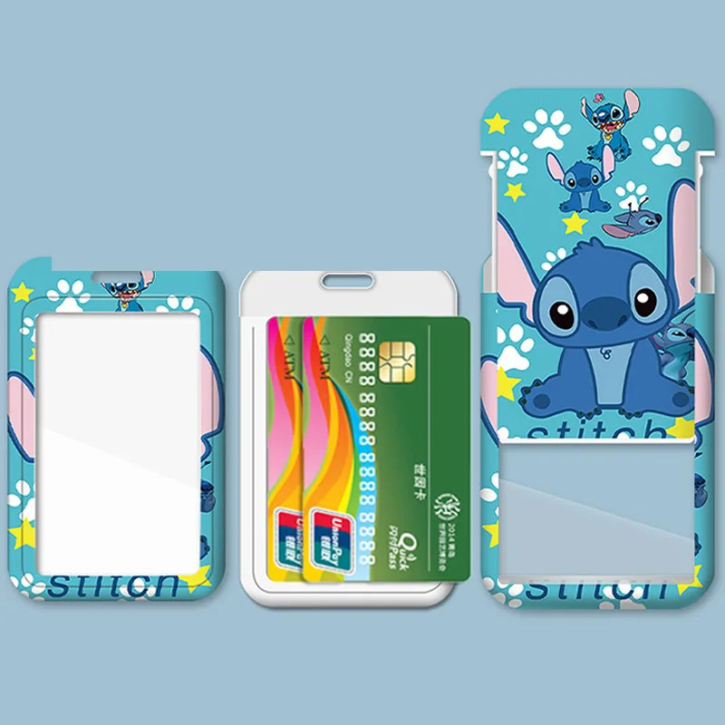Funda para tarjeta de punto de dibujos animados de Disney, cordón de identificación de estudiante de Anime, tarjetero, tarjeta de autobús, tarjeta de permiso de trabajo, funda protectora, llavero de regalo