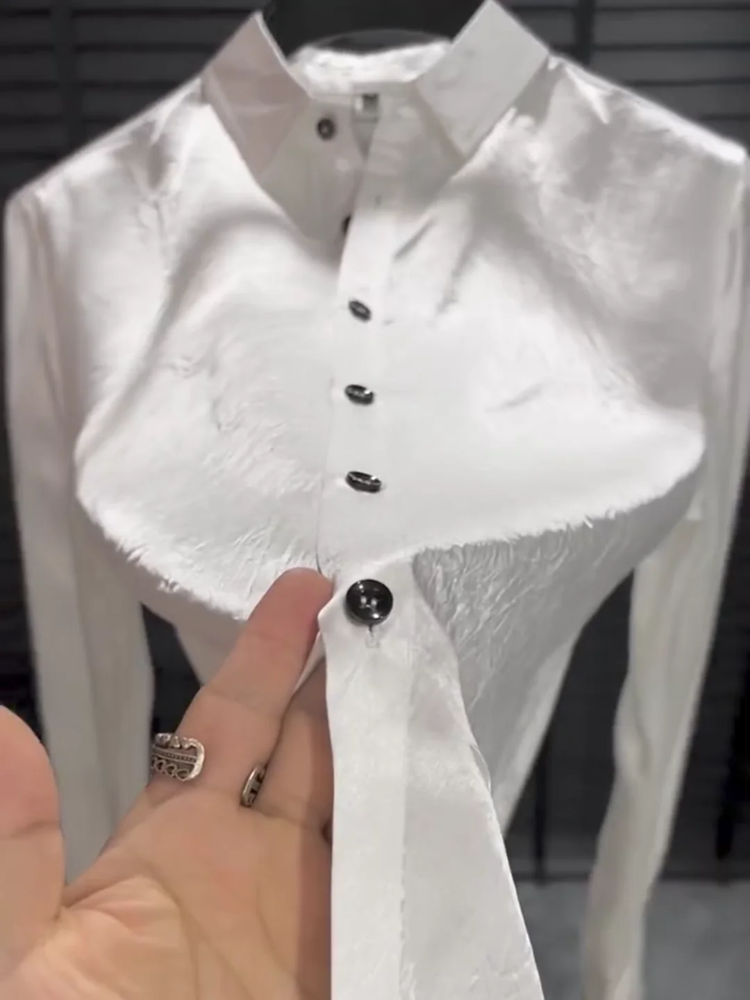 

High-Quali Faionable Casual Men's irt Stand Fit Luxury mat Net Version Busin Casual Spring Summer New Arrival