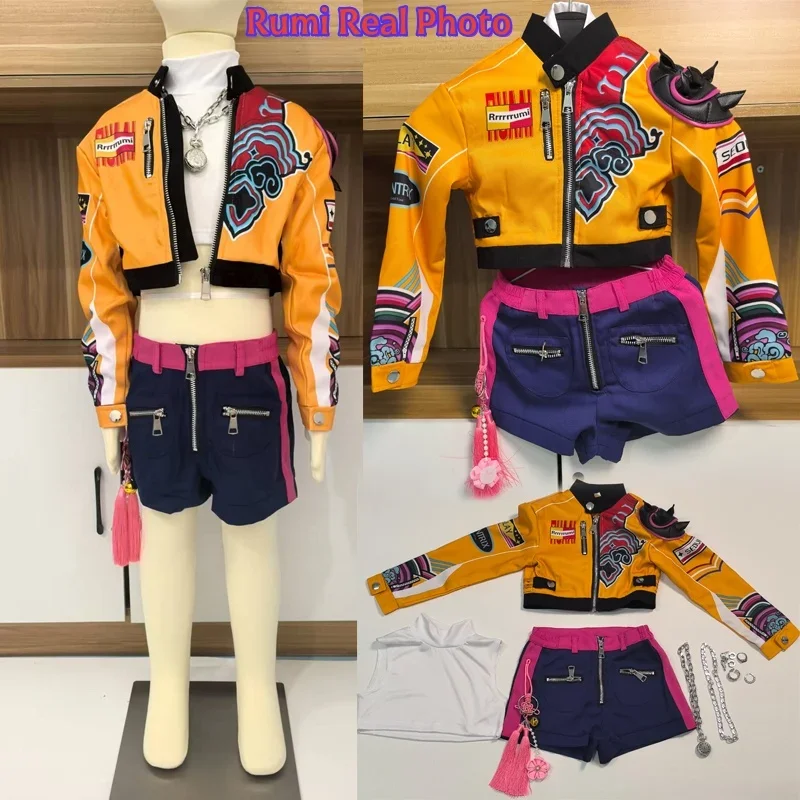 أطفال Kpop شيطان رومي زوي ميرا تأثيري هنتركس الصيادين زي للفتيات الملابس مجموعة المعبود لعب الأدوار هالوين كرنفال البدلة #6