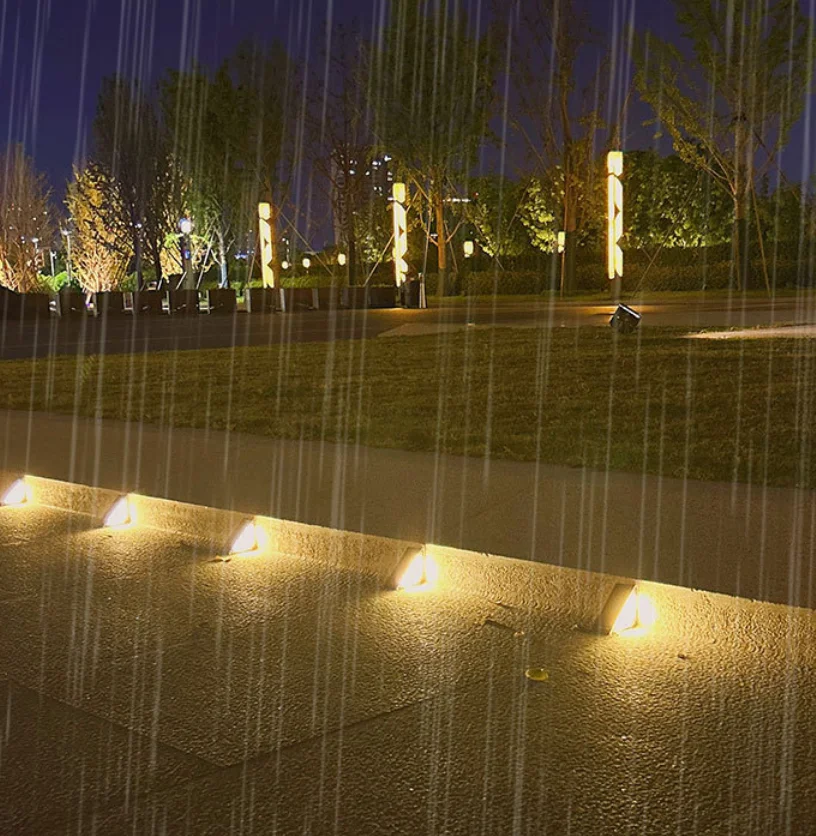 أضواء خطوة تعمل بالطاقة الشمسية، أضواء أرضية، مسارات حديقة الفناء، تراس الشرفة، الديكور