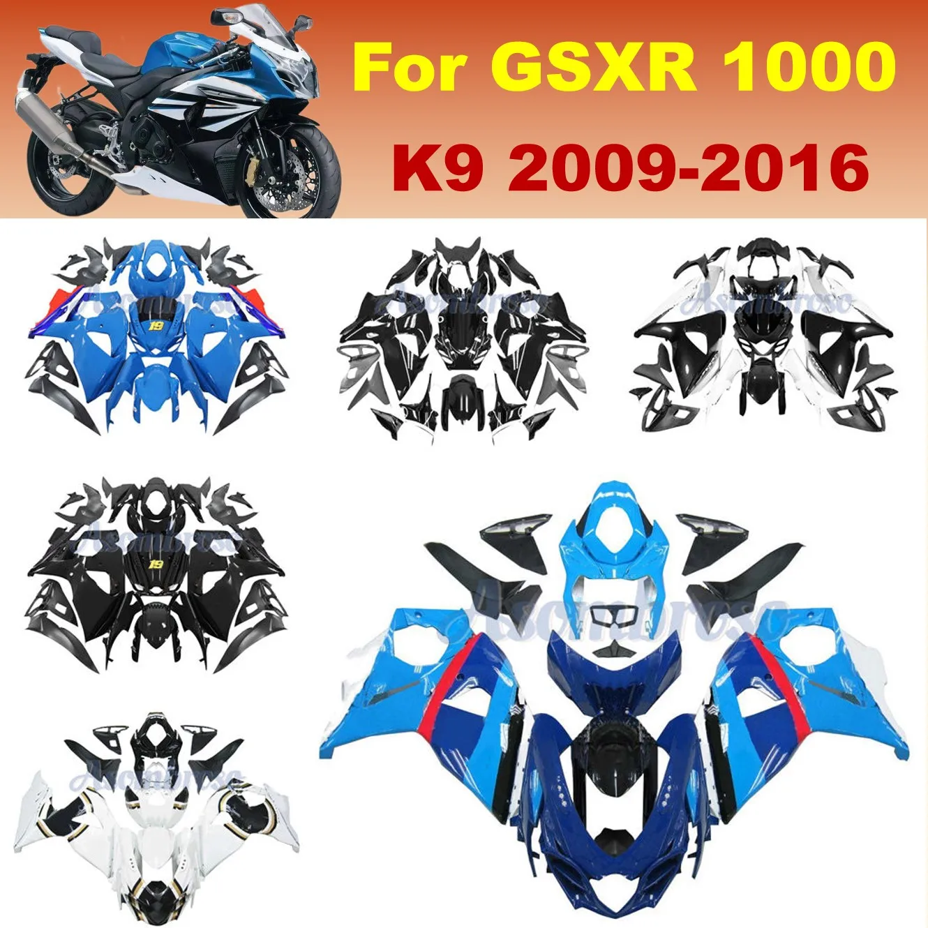 ABS Injection Fairing kit For GSXR 1000 2009 2010 2011 2012 2013 2014 2015 2016 K9 09-16 GSXR1000 Blue bodykits