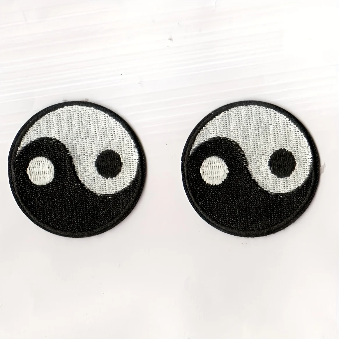 4pcs Yin Yang Embroidery Patches Black White Tai Chi Symbol Iron On Badges For Jacket Jeans Backpack Hat Clothes Repair DIY view 4