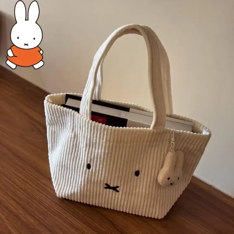 

Cartoon Miffy Embroidered Handbag Kawaii Commuter New Portable Bag Kawaii Large Capacity Backpack Holiday Gift