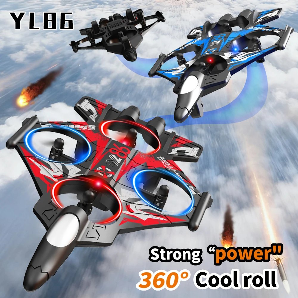 

YL86 2,4G RC истребитель WIFI пенопластовый планер трюк переворачивающийся БПЛА ховерлирующий вертолет со светодиодной красочной подсветкой самолет фонари самолет
