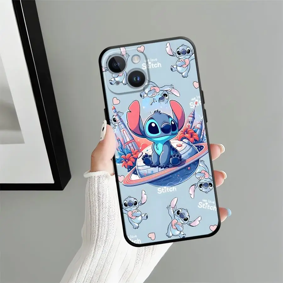 Disney Stitch Blue Case for iPhone 17 16 Pro Max 15 Plus SE 13 Mini 17Air 7 8 14 X XS XR 11 12 Soft Back Phone Cover