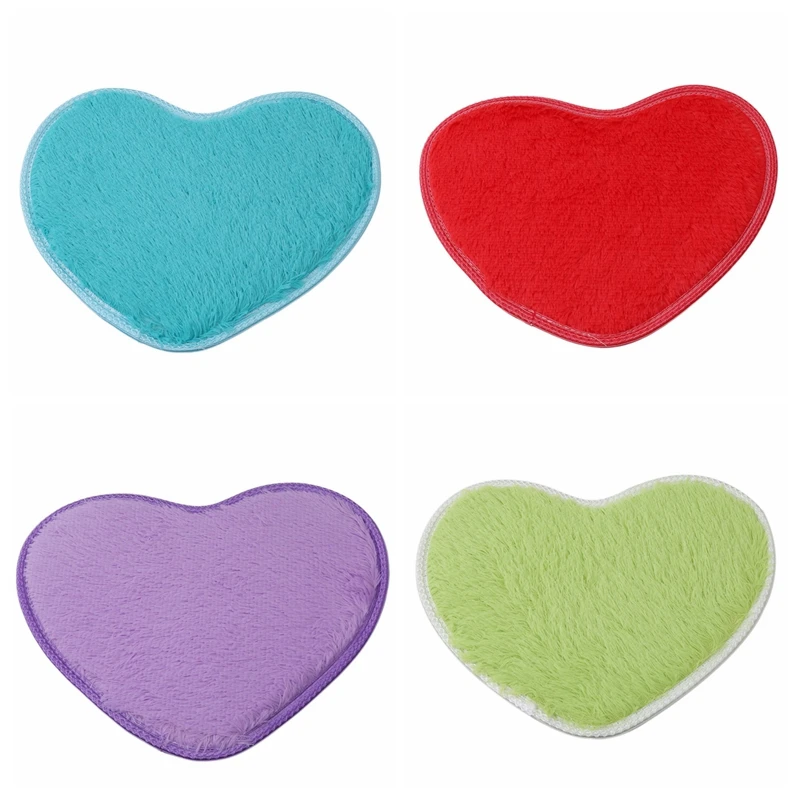 26*37cm Love Heart Shaped Doormat Non-Slip Soft Push Floor Mat Bathroom Floor Area Rug For Living Room Mats Faux Shaggy Carpets