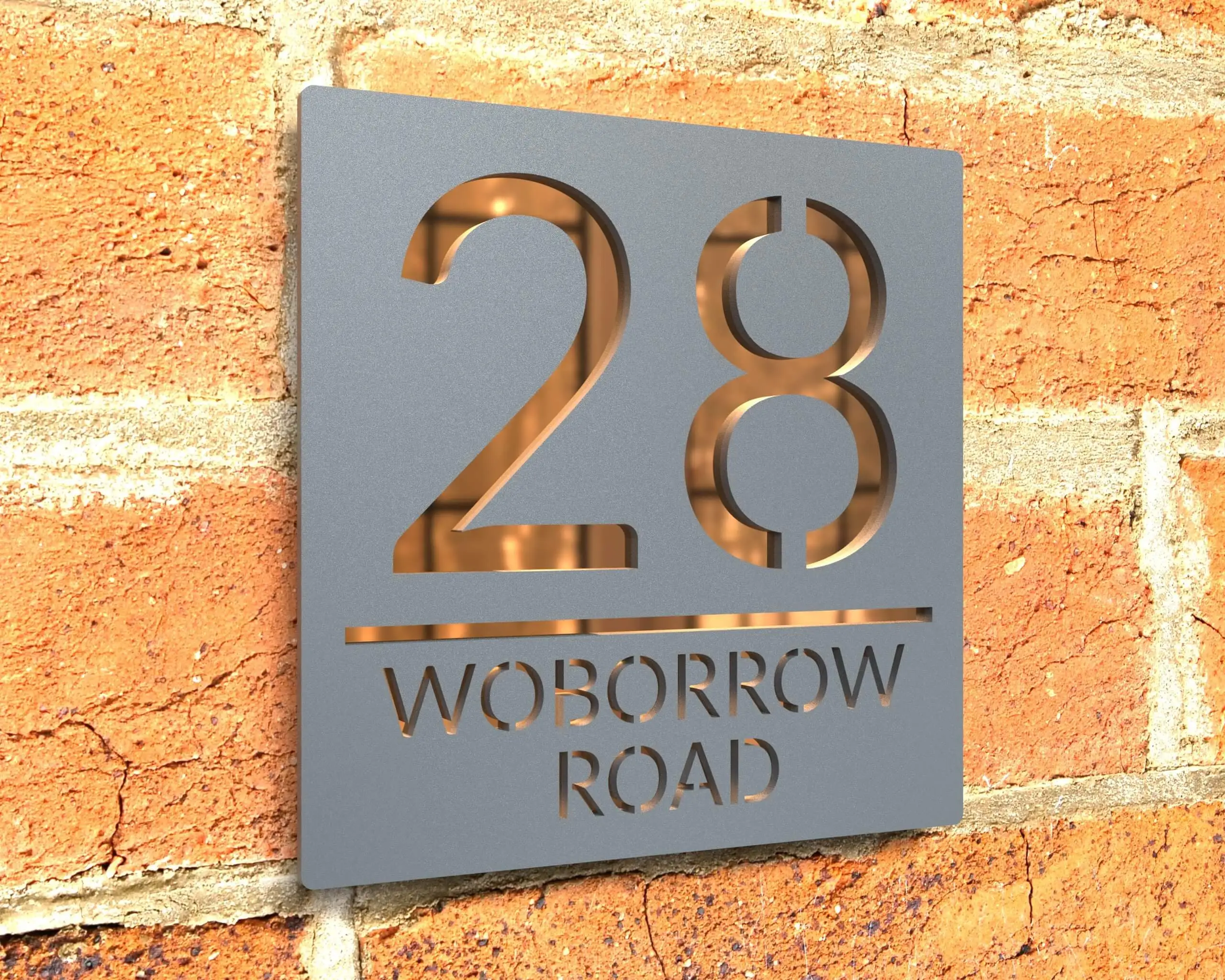 

Big Size Laser Cut House Signs Numbers Matt Black Acrylic Plaque With Gloss Black Backplate - Personalised