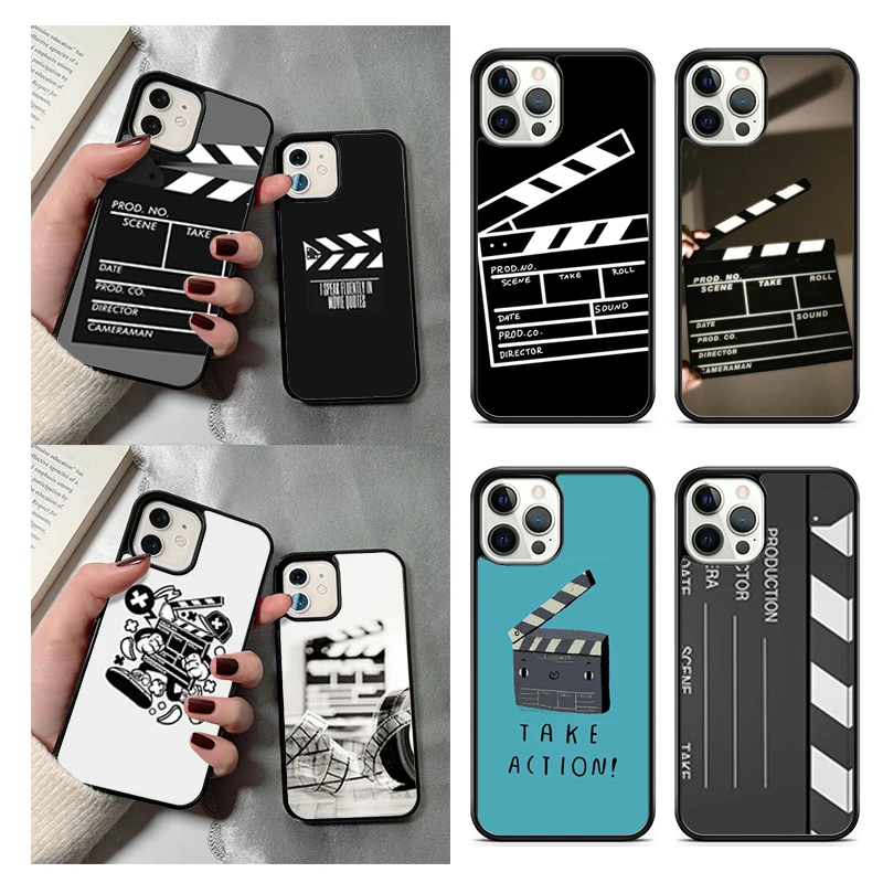 Film Movie maker Clapper board Phone Case For iPhone 14 15 16 13 12 Mini Max Cover For Apple 11 Pro Max 8 7 Plus SE2020 Coque