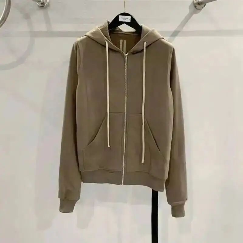 HKSH Spring New Men's Tide Punk Dark Hoodie Classic Black Coat Zipper Cardigan Hooded Long Sleeve Sweater Chic Sweatshirt HK0794 — zdjęcie 4