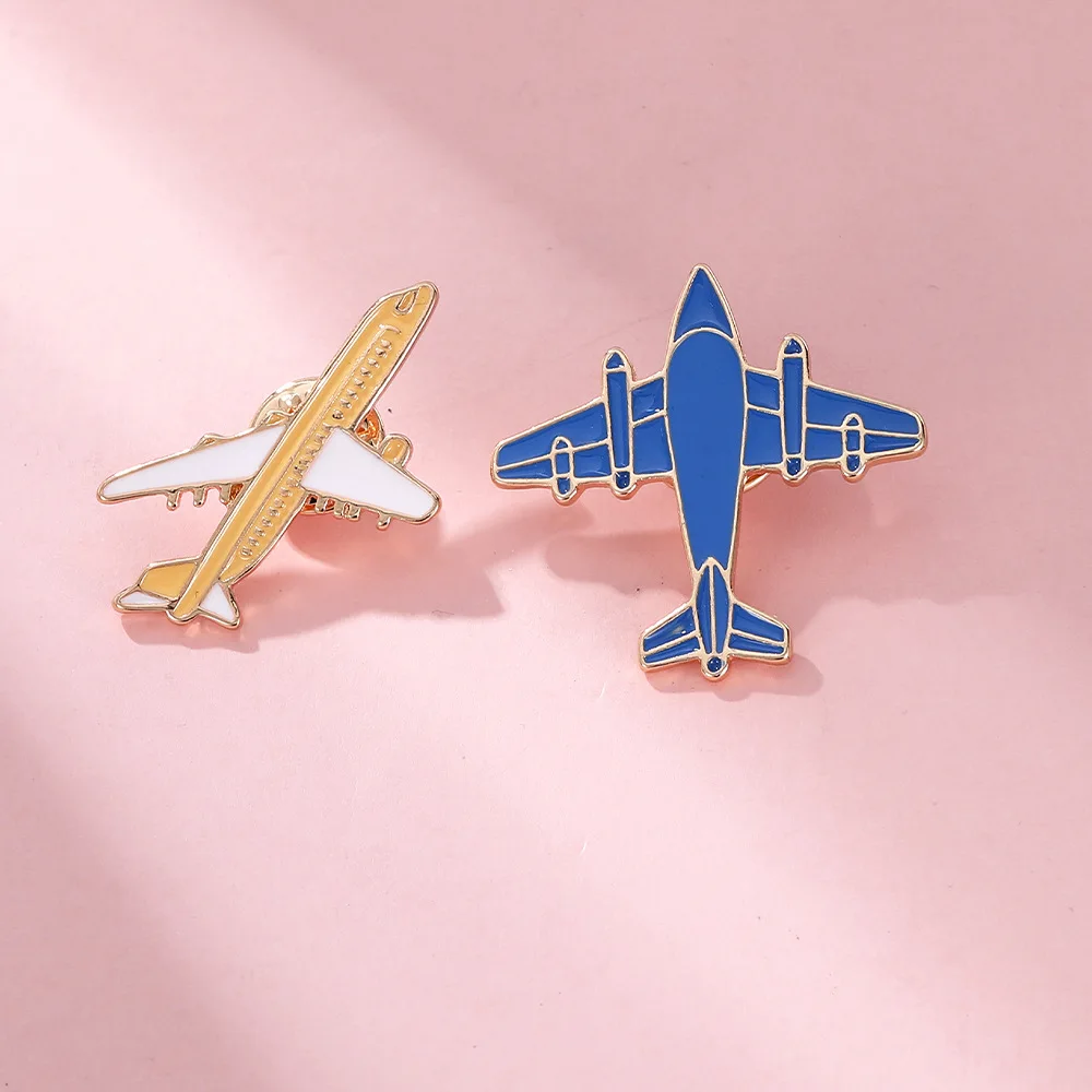 Cartoon Aircraft Enamel Brooch Pin Creative Airplane Backpack Lapel Badges Clothing Jewelry Accessories for Pilots Enthusiast