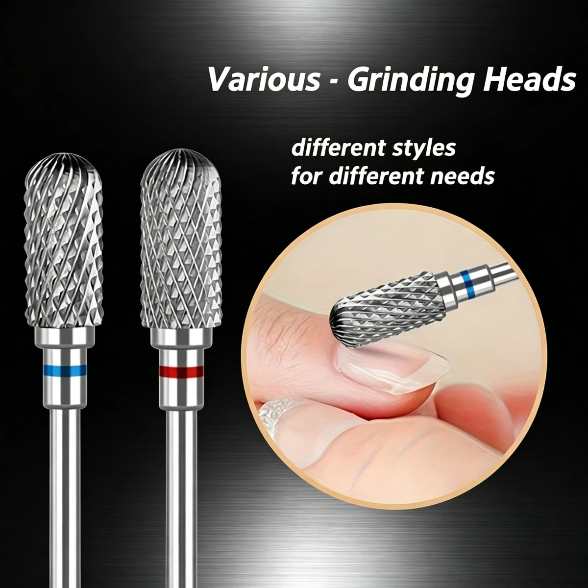 1pc Tungsten Steel Nail Drill Bit, Suitable for Acrylic, Gel Polish, Grinding, Manicure Pedicure Tools, Nail Salon and Home Use
