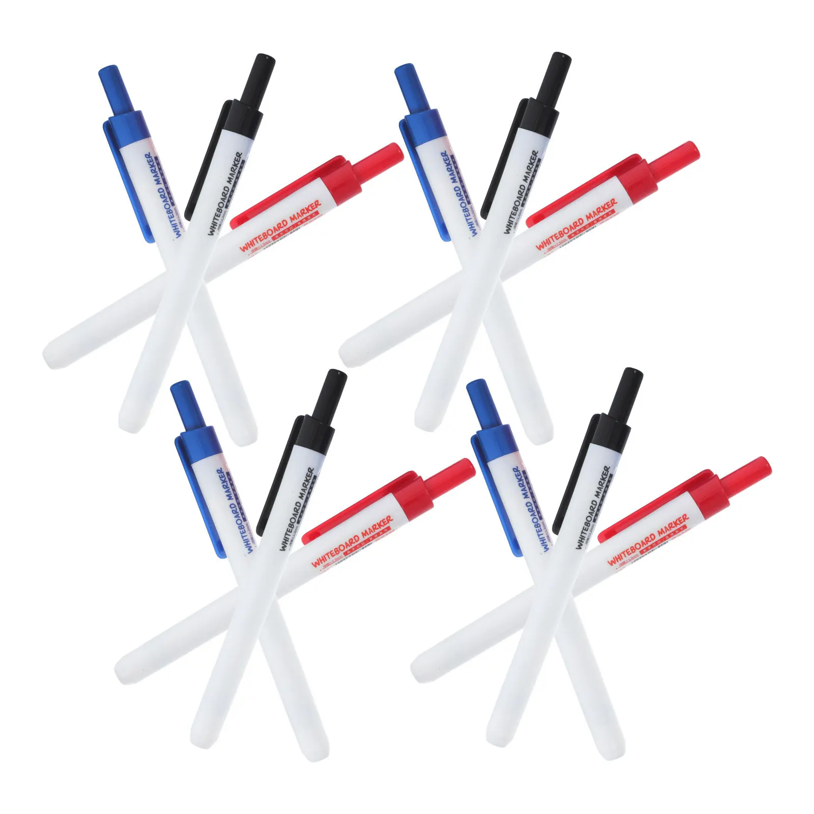 

12Pcs Erase Markers Whiteboard Pens Dry Eraser Portable Convenient Marker Pens for Teachers Students Professionals on Glass