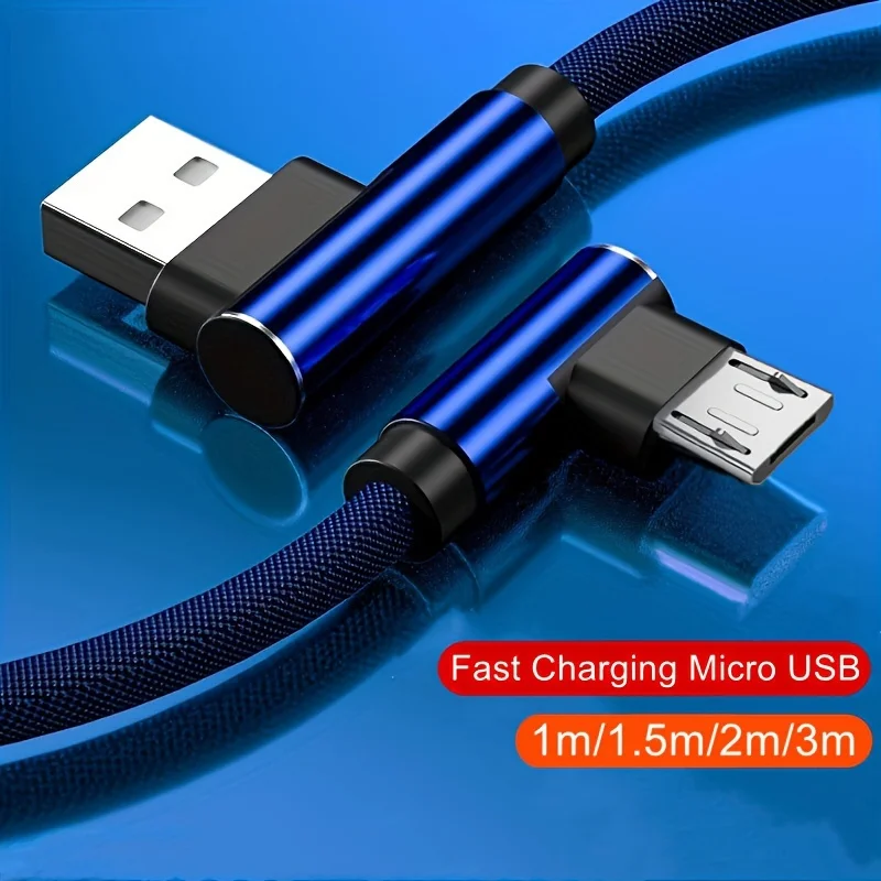 

USB-кабель для быстрой зарядки и передачи данных, угловой (90 градусов), для Android-смартфонов