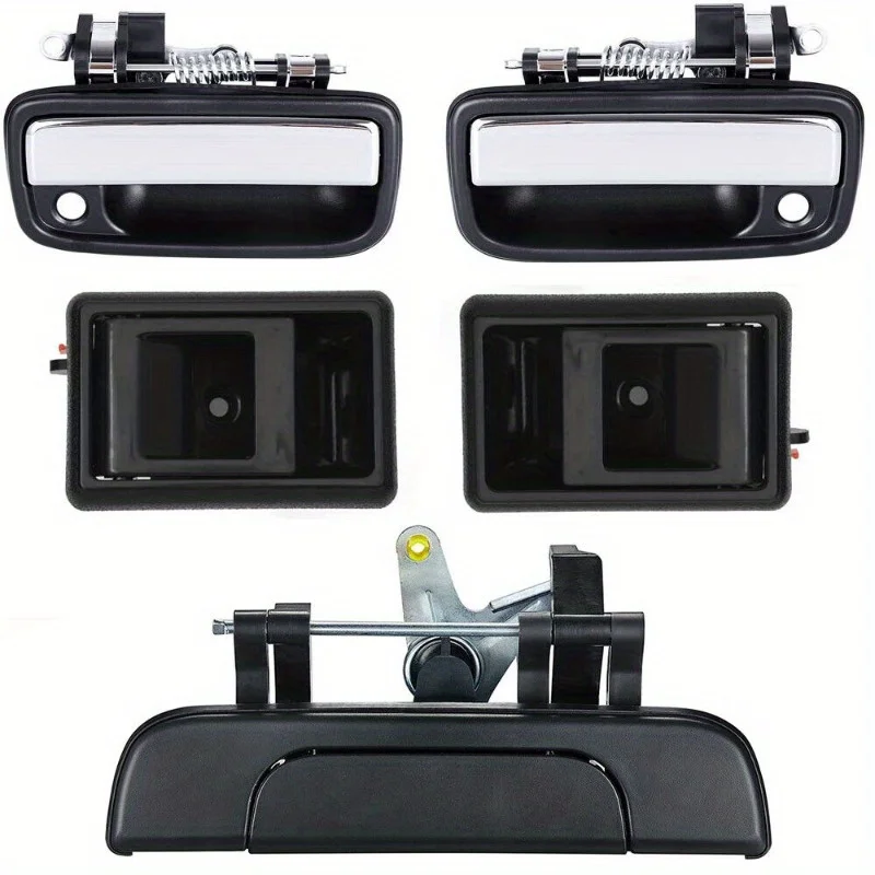 

Для Toyota Tacoma 1995-2004 годов 5x хромированная внешняя и серая внутренняя ручка двери и задняя дверь