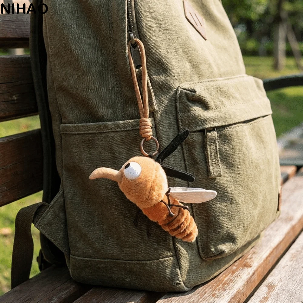Small Pendant Plush Backpack Charm Mosquito Funny Design Insect Series Keychain Firefly Fragrant Stuffed Animal Pendant