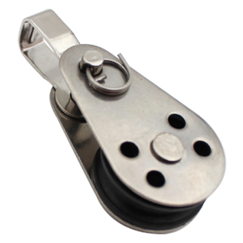 BABQ 10 PCS Marine Boat Pulley Blocks Rope Stainless Steel 316 Kayak Canoe Anchor Trolley Kit Nylon Pad Eyes Boat Accessories